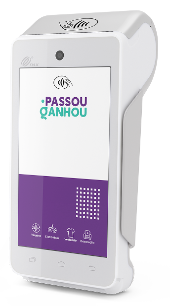 [Imagem de uma máquina POS Passou Ganhou]